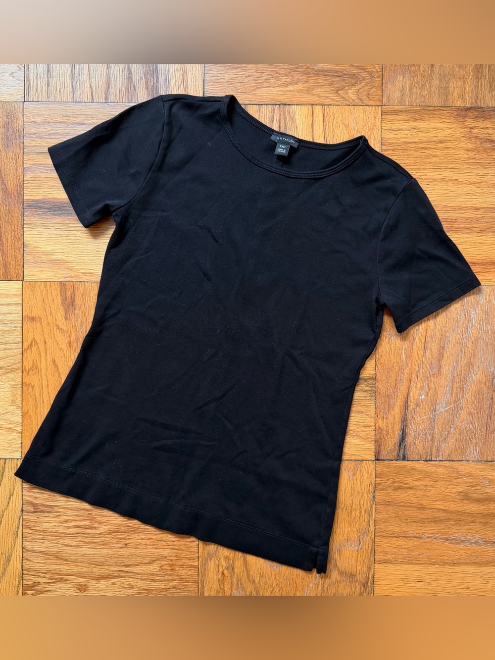Ann Taylor Classic Black Crew Neck Tee